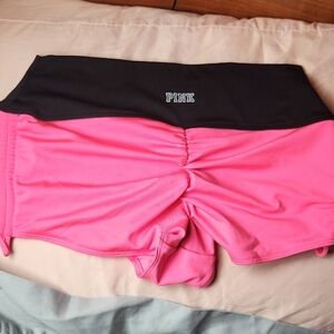 PINK Victoria's Secret Black and Pink Athletic Shorts